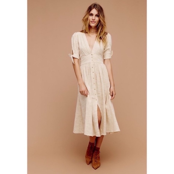 Free People Dresses & Skirts - NWT Free nPeople Love of My Life Midi Dress Ivory Sz L